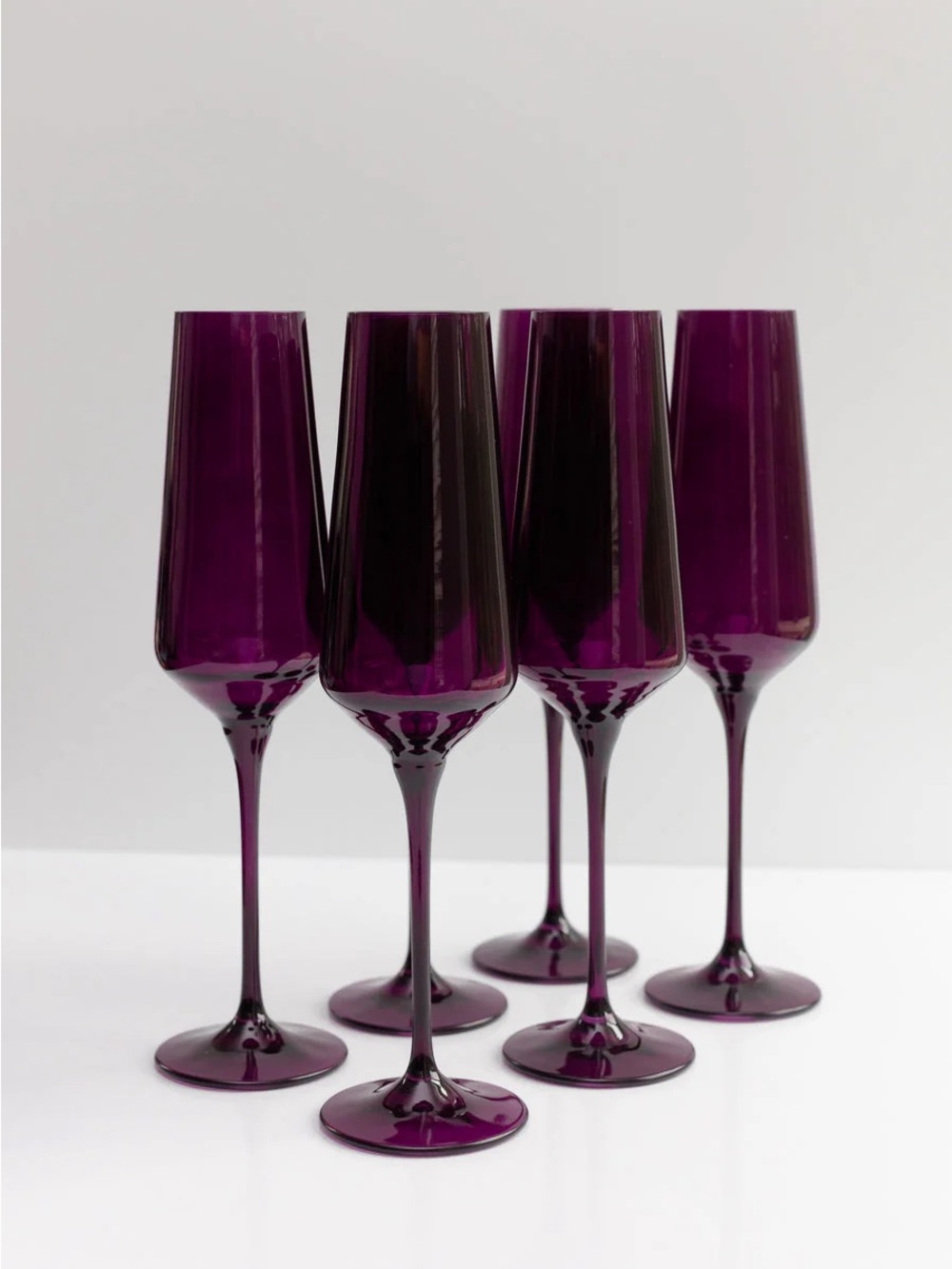 Set of 2 Purple Estelle Champagne Flutes